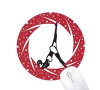 DIYthinker Pierna Motion Yoga Girl Mantener el Deporte Sano Wheel Mouse Pad de Goma roja Redonda