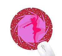DIYthinker Pink Plump Dance Ballet Girl Wheel Mouse Pad de Goma roja Redonda
