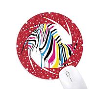DIYthinker Pinto Animal Rainbow Color Wheel Mouse Pad de Goma roja Redonda