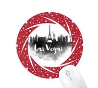 DIYthinker Pintura Tinta Unidos histórica Ciudad Las Vegas Wheel Mouse Pad de Goma roja Redonda