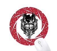 DIYthinker Pirate Skeleton Decoration Patron Wheel Mouse Pad de Goma roja Redonda