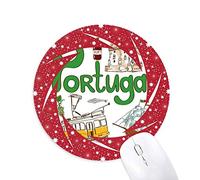 DIYthinker Portugal símbolo Nacional el Patron de Referencia Wheel Mouse Pad de Goma roja Redonda