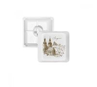 DIYthinker Praga Plaza De Teclas Pbt República Checa Punto De Referencia para Teclado Mecánico Blanco OEM Sin Marca De Impresión