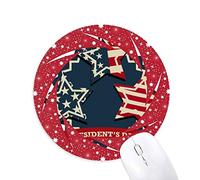 DIYthinker Presidente de USA Flag celebracion del Festival Wheel Mouse Pad de Goma roja Redonda
