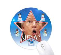 DIYthinker Presidente norteamericano Trump Gracioso Lunes Muñeco de Nieve Mouse Pad Redondo Star Mat