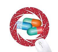 DIYthinker Productos de Cuidado de la Salud patrón píldora cápsula Wheel Mouse Pad de Goma roja Redonda