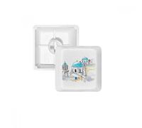 DIYthinker Pueblo De Imerovigli, En Santorini, Grecia Pbt Teclas De Teclado Mecánico Blanco OEM Sin Marca De Impresión