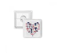 DIYthinker Puente De Londres Corazón Reino Unido Big Ben Pbt Teclas De Teclado Mecánico Blanco OEM Sin Marca De Impresión
