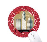 DIYthinker Puerto Victoria de Hong Kong Wheel Mouse Pad de Goma roja Redonda