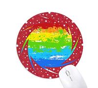 DIYthinker Punteado Rainbow Gay Lesbian ilustración Wheel Mouse Pad de Goma roja Redonda