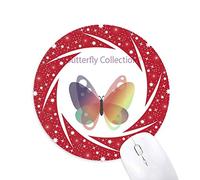 DIYthinker Purple Butterfly Collection Wheel Mouse Pad de Goma roja Redonda