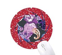 DIYthinker Purple Flower Leaf Point Line Patron Abstracto Wheel Mouse Pad de Goma roja Redonda