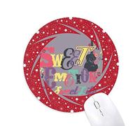 DIYthinker Purple Sweat Musica patrón ilustrar Wheel Mouse Pad de Goma roja Redonda