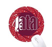 DIYthinker Qatar Country Flag Nombre Wheel Mouse Pad de Goma roja Redonda