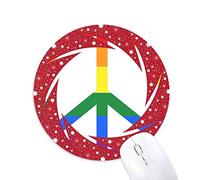 DIYthinker Rainbow Gay Lesbian Anti - War Sign Wheel Mouse Pad de Goma roja Redonda