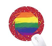 DIYthinker Rainbow Gay Lesbian Cuadro Punteado Wheel Mouse Pad de Goma roja Redonda