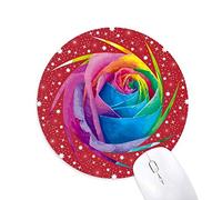 DIYthinker Rainbow Gay Lesbian Flor ilustración Wheel Mouse Pad de Goma roja Redonda