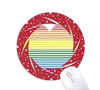DIYthinker Rainbow Gay Lesbian Forrado de Corazon Wheel Mouse Pad de Goma roja Redonda