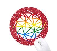 DIYthinker Rainbow Gay Lesbian Modelado corazón Wheel Mouse Pad de Goma roja Redonda