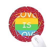 DIYthinker Rainbow Gay Lesbianas transexuales bisexuales Wheel Mouse Pad de Goma roja Redonda