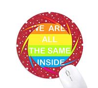 DIYthinker Rainbow Gay Lesbianas transexuales bisexuales Wheel Mouse Pad de Goma roja Redonda