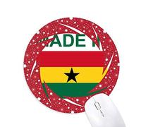 DIYthinker Realizado en Ghana Country Love Wheel Mouse Pad de Goma roja Redonda