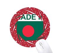 DIYthinker Realizados en Bangladesh Country Love Wheel Mouse Pad de Goma roja Redonda