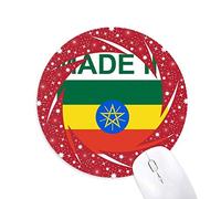 DIYthinker Realizados en Etiopía, país de Amor Wheel Mouse Pad de Goma roja Redonda