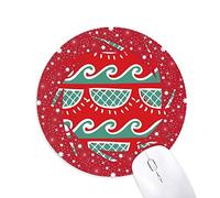 DIYthinker Red Green Wave Mexico Totems Antigua civilización Dibujo Wheel Mouse Pad de Goma roja Redonda