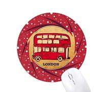 DIYthinker Reino Unido Londres Umbrella Sello Red Bus Wheel Mouse Pad de Goma roja Redonda