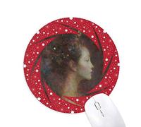 DIYthinker Retratos xjj Pintura al oleo Wheel Mouse Pad de Goma roja Redonda