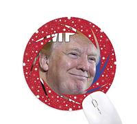 DIYthinker Ridículo American Trump Presidente Imagen Wheel Mouse Pad de Goma roja Redonda