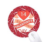 DIYthinker Rojo el día de San Valentín Sea mía Wheel Mouse Pad de Goma roja Redonda