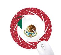 DIYthinker Rojo Verde Mexico Mapa Emblema águila Come Serpiente Wheel Mouse Pad de Goma roja Redonda