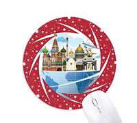 DIYthinker Rusia Catedral de St Basil avión Wheel Mouse Pad de Goma roja Redonda