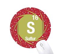 DIYthinker S azufre, Elemento químico Ciencia Wheel Mouse Pad de Goma roja Redonda