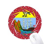 DIYthinker Saint Helena Ãfrica Emblema Nacional Wheel Mouse Pad de Goma roja Redonda