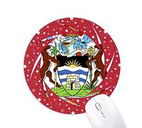 DIYthinker Saint John, Antigua & Barbuda Emblema Wheel Mouse Pad de Goma roja Redonda