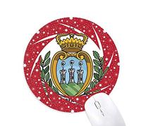 DIYthinker San Marino Europa Emblema Nacional Wheel Mouse Pad de Goma roja Redonda