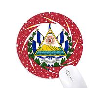DIYthinker San Salvador El Salvador Emblema Nacional Wheel Mouse Pad de Goma roja Redonda