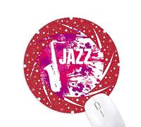 DIYthinker Sax Jazz Cultura Patron Wheel Mouse Pad de Goma roja Redonda