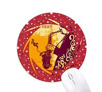 DIYthinker Sax Jazz Street Culture Wheel Mouse Pad de Goma roja Redonda