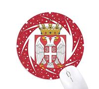 DIYthinker Serbia Europa Emblema Nacional Wheel Mouse Pad de Goma roja Redonda