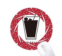 DIYthinker Silueta de Blue Hawaii Cocktail Wheel Mouse Pad de Goma roja Redonda
