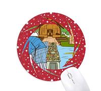 DIYthinker Sinapore Sabor Safari Museo Catedral Wheel Mouse Pad de Goma roja Redonda
