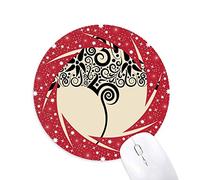 DIYthinker Skate Blanco y Negro Estampado Animal Wheel Mouse Pad de Goma roja Redonda