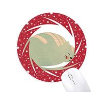 DIYthinker Sleepy Cat Animal Mascota Acuarela Wheel Mouse Pad de Goma roja Redonda