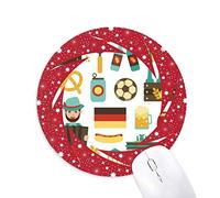 DIYthinker Soccer Cerveza Salchicha Brasil Cultural Wheel Mouse Pad de Goma roja Redonda