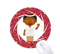 DIYthinker Sombrero Negro de Cuba Cartoon Wheel Mouse Pad de Goma roja Redonda