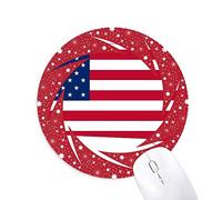 DIYthinker South Dakota USA Mapa Estrellas Rayas Bandera Forma Wheel Mouse Pad de Goma roja Redonda